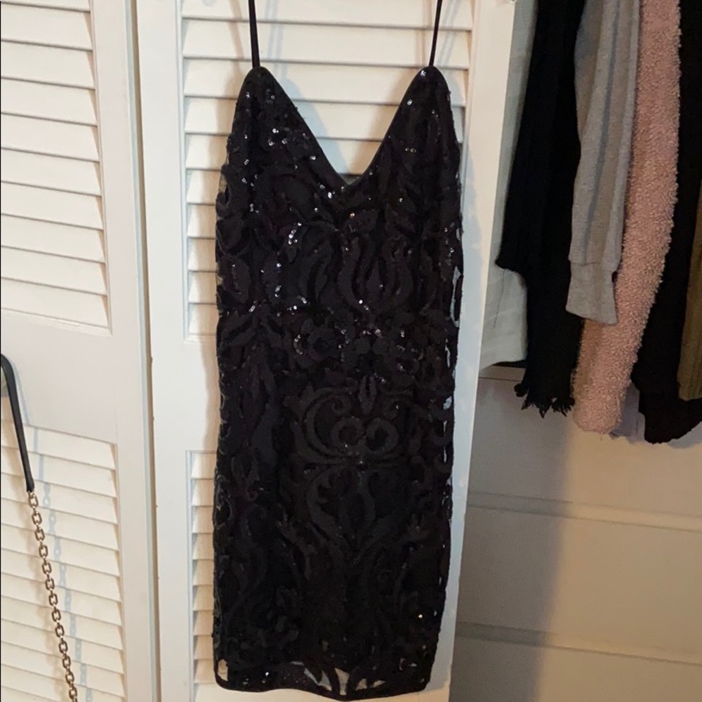Sparkly sequin black body con dress worn once!